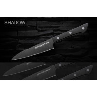 Нож кухонный "Samura SHADOW" универсальный с покрытием Black-coating 120 мм, AUS-8, пластик Нож кухонный "Samura SHADOW" универсальный с покрытием Black-coating 120 мм, AUS-8, пластик